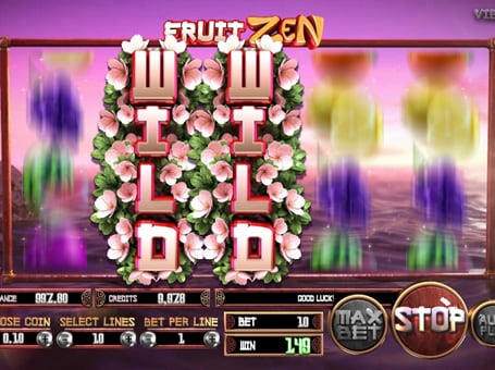 Двойной дикий знак с выигрышем в автомате Fruit Zen