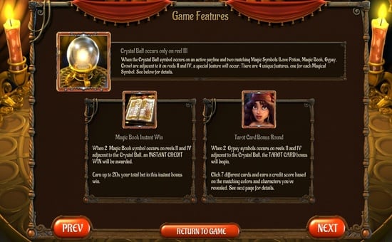 Gypsy Rose - игровые функции Игровые функции в автомате Gypsy Rose